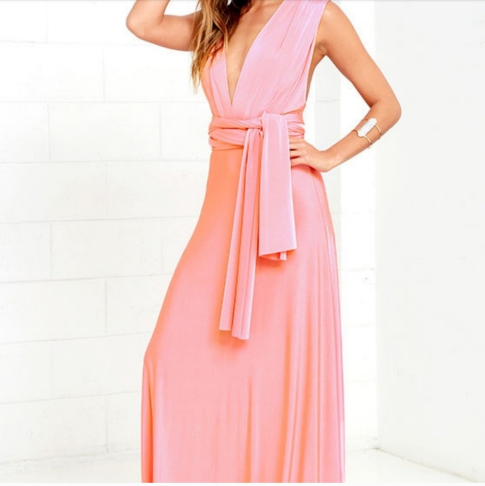 Lulu's multi ways dress mauve colored